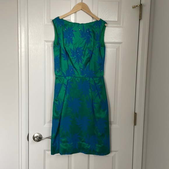 VINTAGE Gorgeous Mardi Gras New York Blue and Green Dress - Picture 6 of 11